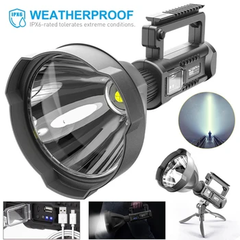 Super spilgti LED P50 Biezumu Prožektori Saules āra pārnēsājamās lampas kempings uzlādējams led prožektoru patruļas spēcīgs laternas