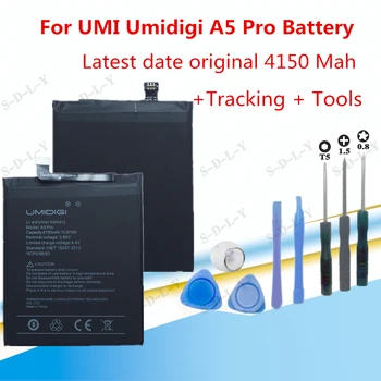 4150mAh Augstums spējas UMI Umidigi A5 Pro Akumulators Mobilo Telefonu Rezerves Augstas Kvalitātes Baterijas, Uzlādējams+ Instrumenti