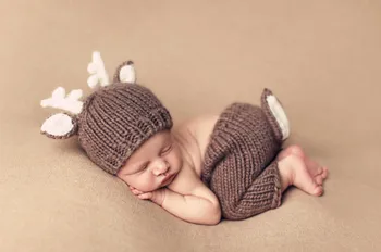 Jaunu Cute Jaundzimušā bērna Adīt Tamborēt Beanie Cepure Tērpu Apģērbu, Foto Aksesuārus, Baby Roku darbs, Cepuri un Bikses Uzstādīt 0-1m,3-6m