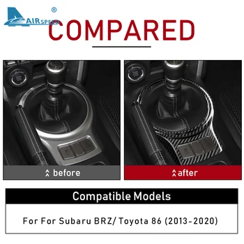 ĀTRUMS Oglekļa Šķiedras Subaru BRZ un Toyota 86 no 2013. līdz 2020. gadam Piederumi Melns Auto, Centrālā Kontrolēt Pārnesumu Pārslēgšanas Rāmja Vāks