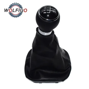 WOLFIGO Jaunu Melns 5-Ātrumu Pārnesumu Pārslēgšanas Slēdzis Gaitor Boot VW Volkswagen Golf, Jetta MK5 MK6