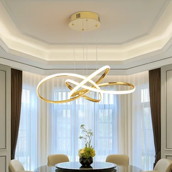 Hroms/Zelts LED Pendant Apgaismojums Guļamistabā, dzīvojamā istabā Karājas Lampas Ēdamistabas Virtuves Iekštelpu Apgaismojums dekori Kulons Lampas, gaismas Ķermeņi