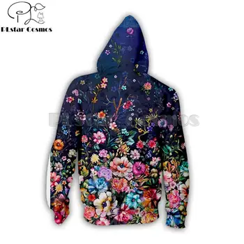 PLstar Cosmos 2019 Modes Vīrišķo/Sievišķo ziedu Rāvējslēdzēju pelēkā vārna krāsošana Ziedu 3D Iespiesti streetwear Gadījuma Kapuci jaka