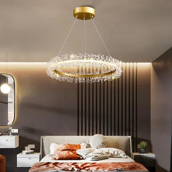Post-modernās gaismas luksusa kristāla piekariņu gaismas dzīvojamā istaba vienkārši radošas personības ēdamistabas lampas guļamistabas Piekariņu gaismas
