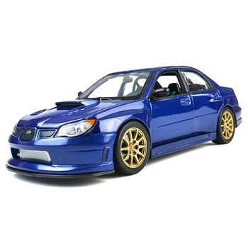 WELLY 1:24 Subaru - Impreza Tumši zila sakausējuma auto modeļa simulācijas auto dekorēšana kolekcija dāvanu rotaļlietas Die casting modelis zēns rotaļlietas