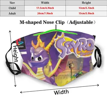 Spyro Pūķis Pieaugušo Bērni Anti Putekļu Filtrs Diy Maska Spyro Pūķis Ps1 Playstation Classic Retro Nostalģija