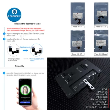 I2C Sejas Dot Matricas Noteikšanas Projektora Iface V8 Programmētājs iPhone X-11Pro max Face ID Remonta Rīku Aizstāt Dot Matrix Kabelis