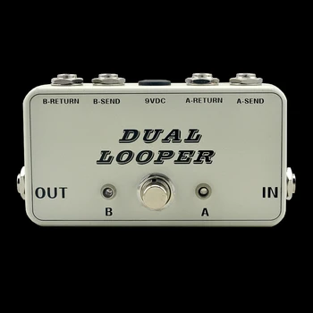 Ģitāra True-Bypass AB Looper Pedāli pārslēdzēja kārbas 2 kanālu pedāli akustisko ģitāru piederumi, bezmaksas piegāde