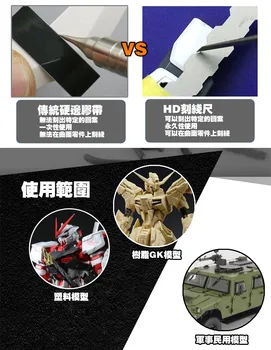 Gundam modelis lietot Detaļu transformācijas Marķējums atbalsta Nerūsējošā tērauda leņķi platums valdnieks 6pcs/komplekts