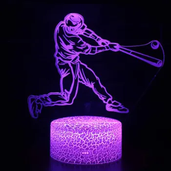 Hokeja tēma 3D Lampas LED nakts apgaismojums 7 Krāsas Maiņa Pieskarieties Garastāvokļa Lampa Ziemassvētku dāvanu Dropshippping