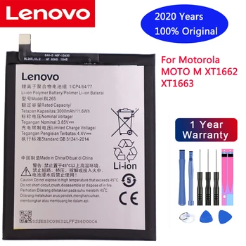 2020 oriģināls akumulators BL265 Lenovo XT1662 Baterija Motorola MOTO M XT1662 XT1663 3000mAh Batterie+bezmaksas Rīki