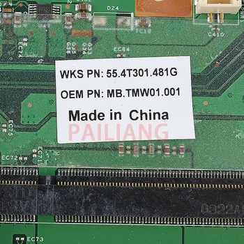 Klēpjdators mātesplatē par Acer Extensa 5220 5620 GL960 PC Mainboard MB.TMW01.001 48.4T301.01T pilna tesed DDR2