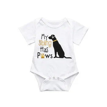 Jaundzimušo Bērnu Kombinezonus Baby Girl Apģērbu Vēstuli Suns Drukāt Zēns Apģērbu Roupas Bebe Zīdaiņu Jumpsuits Tērpiem Minnie Bērniem DropShip