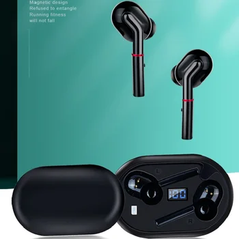 Bezvadu Austiņas ar Mikrofonu Pogas Kontroles Sporta Ūdensizturīgs Austiņas 9D HiFi Stereo Earbuds TWS Bluetooth Austiņas