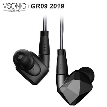 VSONIC GR09 2019 Versija HIFI AUDIO Dinamisko Vadītāja Profesionālās skaņas Izolācija In-Ear Austiņas ar MMCX Noņemams kabelis