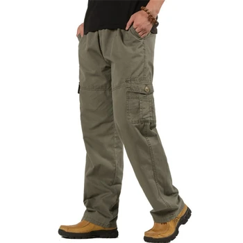 6XL Plus Lieluma Kravas Bikses Vīriešu Ikdienas Zaudēt Armiju, Militāro Garu garās Bikses Vīriešu Pavasara Rudens Baggy Multi-Kabatas Bikses Vīriešu Outwear