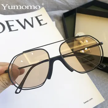 YUMOMO 2020. gadam Luksusa Kārta Lielgabarīta objektīvs Vintage, Saulesbrilles Sieviešu Zīmola Dizainere Metāla Rāmis Dāma, Saules Brilles Dāma Atdzist UV400