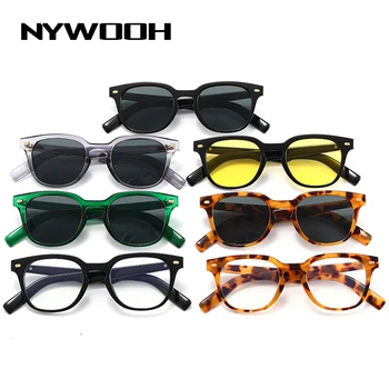 NYWOOH Black Vintage, Saulesbrilles Sievietēm, Vīriešiem Zīmola Dizainere Classic Kvadrātveida Saules Brilles Dāmas Retro Toņos Brilles UV400