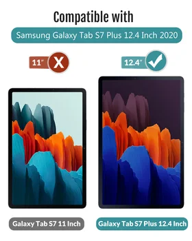 Gadījumā Visu-Jaunais Samsung Galaxy Tab S7 Plus 12.4 Tablešu (SM-T970/T975/T976),Spēcīgs Magnētiskais Trifold Stāvēt Gadījumā Vāks S7P