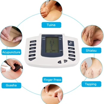 Desmitiem Akupunktūras EMS Ķermeņa Elektriskais Muskuļu Stimulators Digitālo Terapijas Massager Impulsa Atpakaļ Kakla Tupele Sāpju Masāžas Spilventiņi