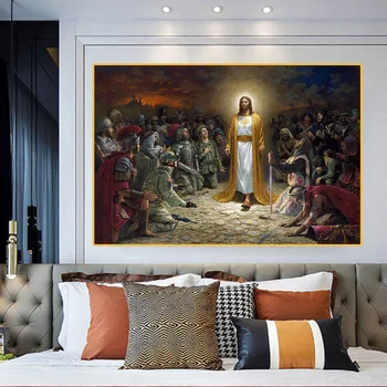 Kristiešu Jēzus Glābj Pasauli Sienas Mākslas Audekls Gleznošanai Attēls Sienas Mākslas Izdrukas, Bildes Baznīcas Dzīvojamā Istaba Mājas Apdare