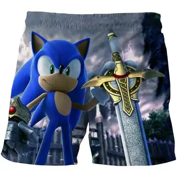2020. gada Vasaras karstā pārdošanas Sonic Ezis bikses Bērniem poliestera Bikses, Zēnu, Meiteņu īsās bikses-Šorti modes Bērniem Īsās Sporta Bikses