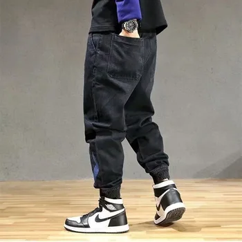 Džinsi vīriešu zaudēt jūra pavisam nelielu kājas harēma bikses studentiem korejiešu versija tendence rāmja kājām deviņiem punktiem Treniņbikses Hip Hop