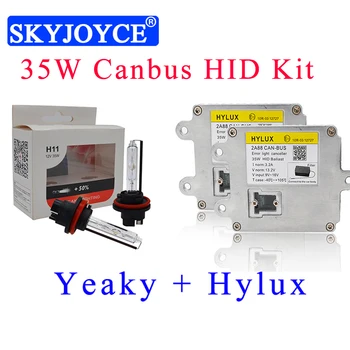 35W Yeaky Canbus HID Komplekts 4500K H1, H7, H11 5500K 9005 9006 9012 D2H Yeaky HID Spuldzes 6500K Hylux 2A88 AC 35W Canbus Balasts HID Komplekts