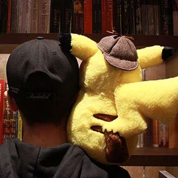 28cm Pikachu Plīša Rotaļlieta Pildījumu Rotaļlieta Detektīvs Pikachu Japānas Anime Plīša Rotaļlietas Bērniem