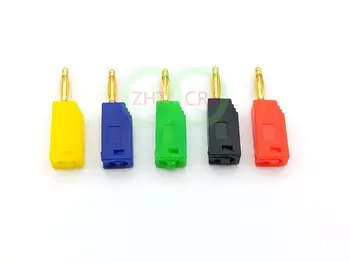 100gab 2 mm 5 krāsas Zelta Pārklājumu Banana Plug connector