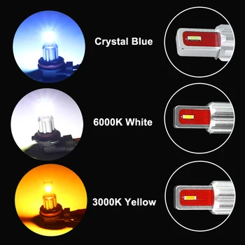 2pc Balts Yellowblue Canbus PSX24W 5202 PS19W LED Spuldzes MINI Cooper F55 F56 Halogēna Lukturis Melns, Dienas Gaitas Lukturi