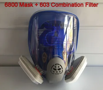 6800 gāzes maska + 603 Turētājs 5N11 Filtra kokvilnas 501 filtra kastē respiratoru masku pret putekļiem PM2.5 Metināšanas dūmi aizsardzības maska