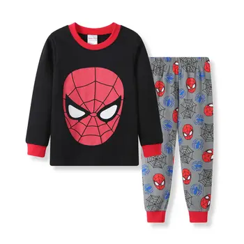 Jauna Spider Man cartoon bērnu pidžamu ar garām piedurknēm bērnu varonis Līgas mājas valkāt zēnu apakšveļa divas gabals uzvalks pidžamas