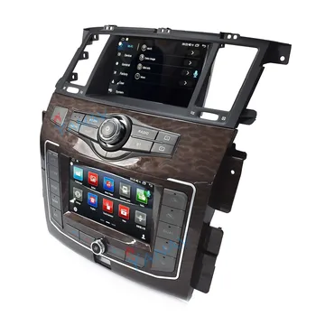 Jaunākās Duālā ekrāna Android automašīnas radio uztvērēju Nissan patrol Y62 par infini qx80 2010-2020 auto GPS navi multimediju DVD atskaņotājs