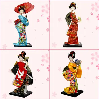25cm Sveķu Statueti Etniskā Japāņu Geišas Lelles Kimono Lelles Belle Meitene, Dāma Kolekcija Mājās Apdare Miniatūras Figūriņas