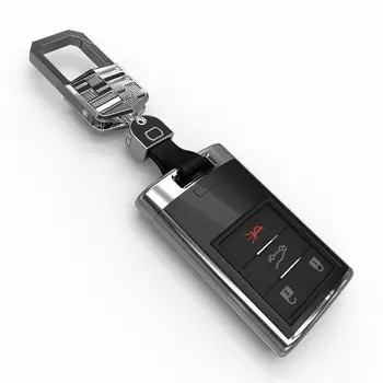 Melns/Balts Augstas Kvalitātes ABS 3/4/5 Pogas, Auto Tālvadības Atslēgu Fob Nomaiņa Lietu Vāku Apvalka Cadillac SRX XTS CTS VZD Keychain