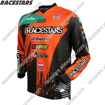 RACESTARS Motokrosa Moto Jersey kalnu velosipēds apģērbu MTB velosipēdu T-krekls DH MX Velo krekli Offroad Cross Velosipēdu Jersey