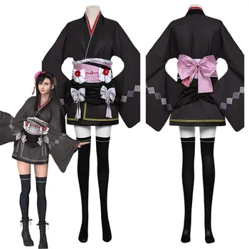 Gala Cosplay Fantasy VII Pārtaisīt Tifa Lockhart Cosplay Kostīms Sieviešu Kimono Kleita Tērpiem Halloween Karnevāla Kostīmi