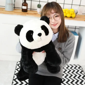 26-65cm Mīksta Modelēšanas Jauki Panda Plīša Rotaļlietas Pildījumu Kawaii Sēžot Panda Lelles, Spilvenus, Lai Bērnu Bērniem Meitene Dāvanu