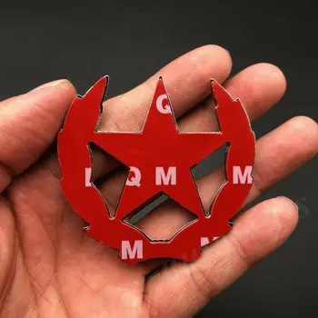 3D Metāla Sarkanā Pentagramma Zvaigžņu MPK Automašīnas Bagāžnieka Logs Emblēmas Nozīmīti Decal Uzlīmes