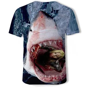 Terro Haizivs T Krekls Vīriešiem Jūras Tshirt Punk Rock Apģērbu 3d T-krekls Dzīvnieku HipHop Rap Tee Fitnesa Vīriešu Apģērbu 2020 Jaunu Gadījuma Topi