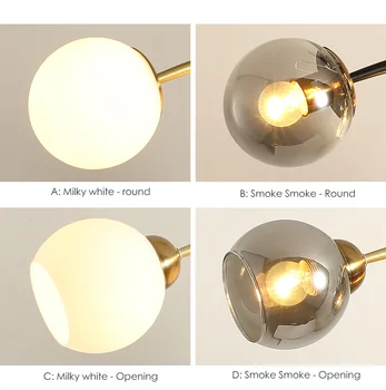 Zelta Kulons Melnā Virtuves Salu Apgaismojums Vakariņu galda gaismas ziemeļvalstu dizaina mājas bārs Putnu lampas hops stikla bumbu kulons gaismas
