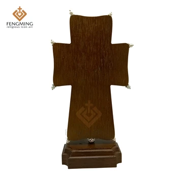 Karstā pārdošanas pareizticīgo Kristiešu Krusta Metāla Krucifikss uz ozola Koka reliģisko ikonas kristības dāvanu krievu māksla