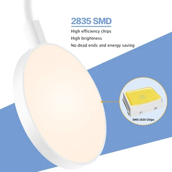 DuuToo 3 Krāsu Galda Lampas Led Galda Lampa Pieskārienu Regulējamas Klipu Studiju Gaismas LED Portatīvie Lasījumā Ampoule Uzlādējams 18650 Akumulatoru