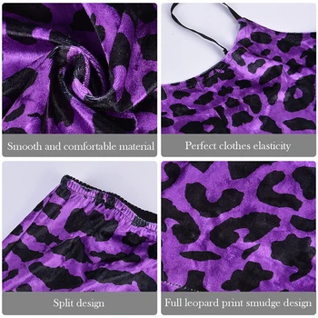 Jaunu Cute Cami Top un Bikses, Seksīgs Apakšveļas Komplekts Samts Leopard Sleepwear Sieviešu Pidžamas Komplekts Seksīgu Babydoll Naktsveļu Pijama Mujer