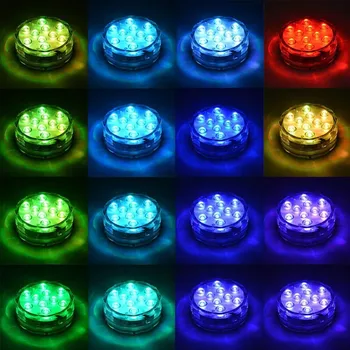 10 LED Tālvadības Kontrolēti Zemūdens Gaismas IP68 Ūdensnecaurlaidīga RGB Daudzkrāsu Akumulatora Barošanu Zemūdens Vāze Apdare, Baseins