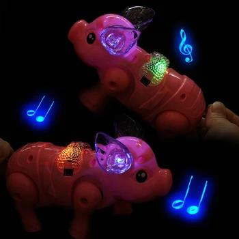 Gudrs Smieklīgi Elektriskā Sivēns Mūzikas Pastaigas Cūku rīcības attēls Rotaļlietas Acousto optikas porket Sivēns Rotaļlietas bērniem, bērnu Bērniem, Mājdzīvniekiem