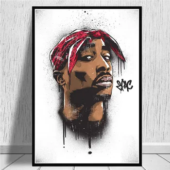 Plakātu Izdrukas 2Pac Tupac All Eyez On Me Karstā Hip Hop Rap Albumu Mūzikas Mākslas Audekls Oil Krāsošana Sienas, Attēlus, viesistaba, Mājas Dekoru