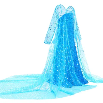 Bērniem Princese Kostīmu Meitene Puse Elsa Dzirksti Zilā Fancy Dress Up Cosplay 2 Dzimšanas Diena, Ziemassvētku Karnevāla Noslēpt Apģērbi