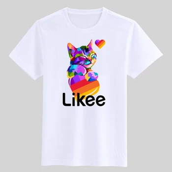Likee kaķis tshirt meitene t krekls meitenēm drēbes dzīvnieku multfilmas bērniem, apģērbs bērniem, apģērbs zēniem smieklīgi grafikas t krekli 2020